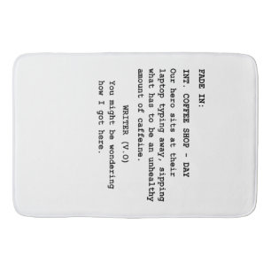 Gift for Screenwriter – Funny Coffee Shop Scene Bath Mat