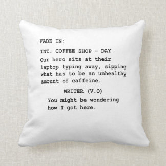 Gift for Screenwriter – Funny Coffee Shop Scene Throw Pillow