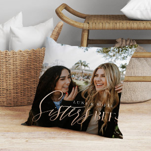 Gift For Sisters BFFs Full Photo Throw Pillow