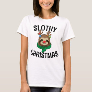 Gift For Sloth Lovers Slothy Christmas T-Shirt