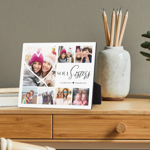 Gift For Soul Sisters 7 Photo Collage Heart BFFs Plaque