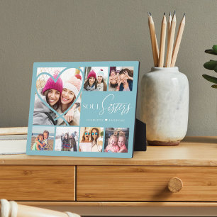 Gift For Soul Sisters 7 Photo Collage Heart BFFs Plaque