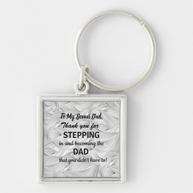 Gift For Step Dad - Keychain (Front)