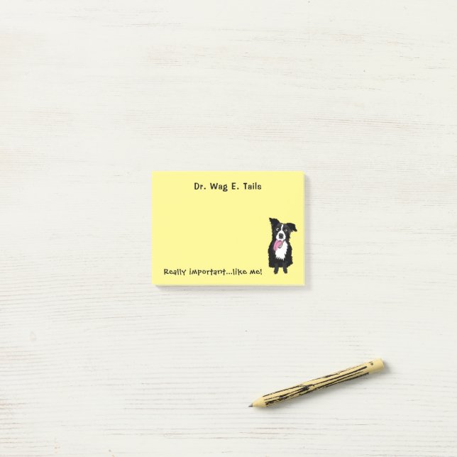Gift for Veterinarian Border Collie Funny Custom Post-it Notes (On Desk)