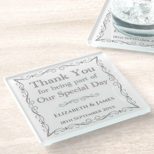 Gift for Wedding Guests Glass Coaster