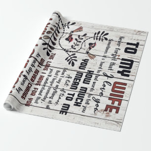 Gift For Wife To My Wife Lovely Letter Wrapping Paper