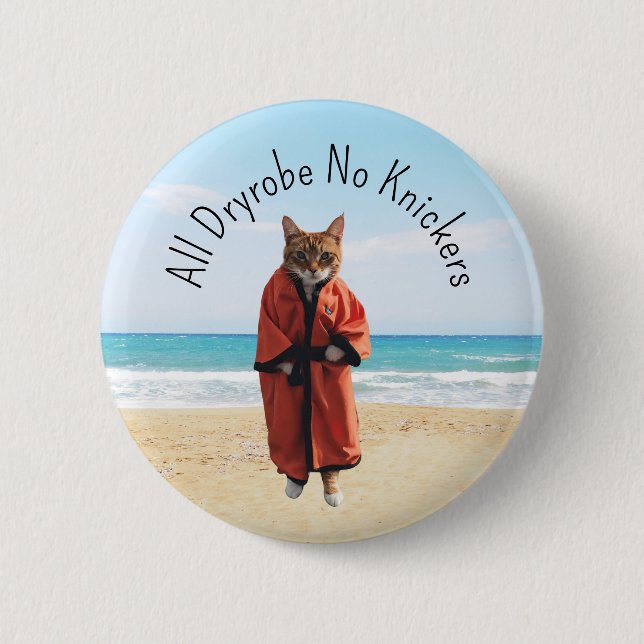 Gift for wild swimmer open water swimming 2 inch round button (Front)