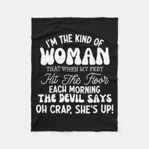 Gift For Women Motivational Quote Confident Woman  Fleece Blanket