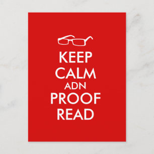 Gift for Writers Keep Calm and Proofread Postcard