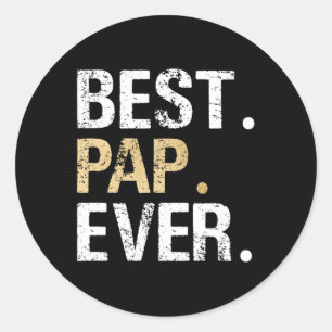 Gift From Granddaughter Grandson Best Pap Classic Round Sticker