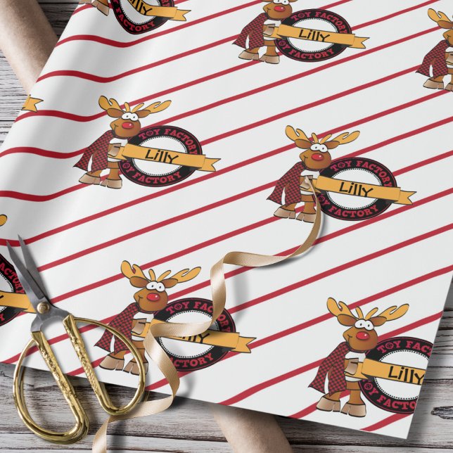 Gift from Santa for Kids Rudolph Cartoon Wrapping Paper (Creator Uploaded)