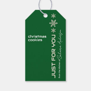 Gift from the Kitchen Snowflakes Green White Gold Tags
