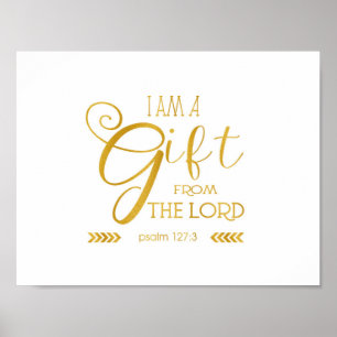 Gift from the Lord, Gold Font Poster