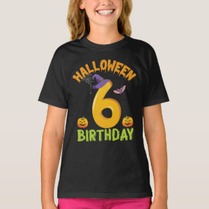 Gift Funny Halloween 6th Birthday 6 Year Kids T-Sh T-Shirt