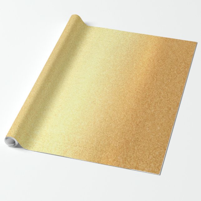 Gift Glossy Wrapping Paper Gold Look Glamour (Unrolled)
