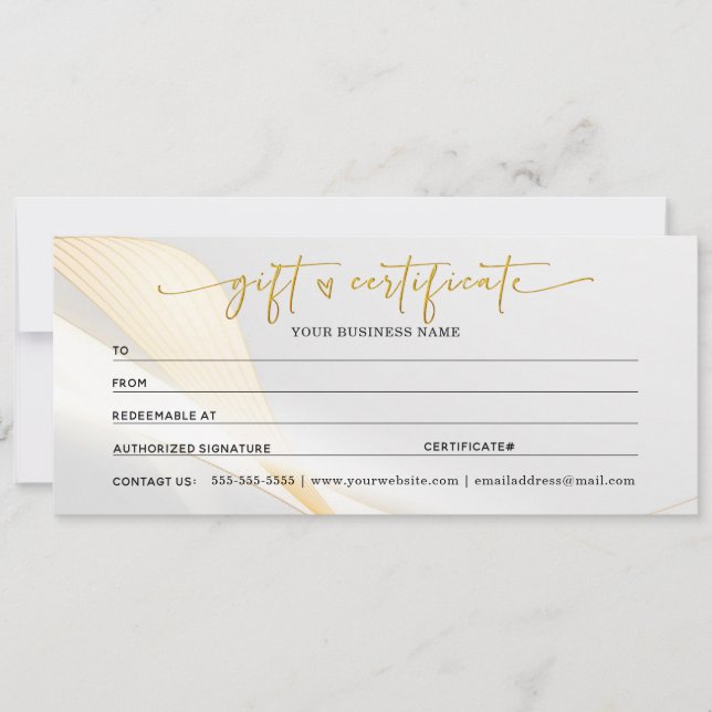Gift Gold Certificates For My Business (Front)