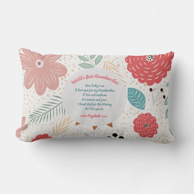 GIFT - Grandma Poems From Grandchildren - CUSTOM Lumbar Pillow (Front)