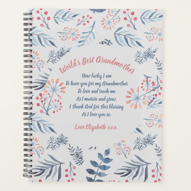 GIFT - Grandma Poems From Grandchildren - CUSTOM Planner (Front)