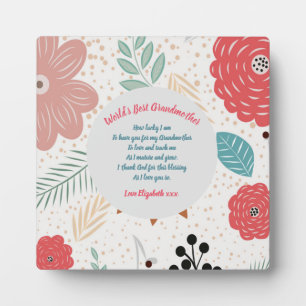 GIFT - Grandma Poems From Grandchildren - CUSTOM Plaque
