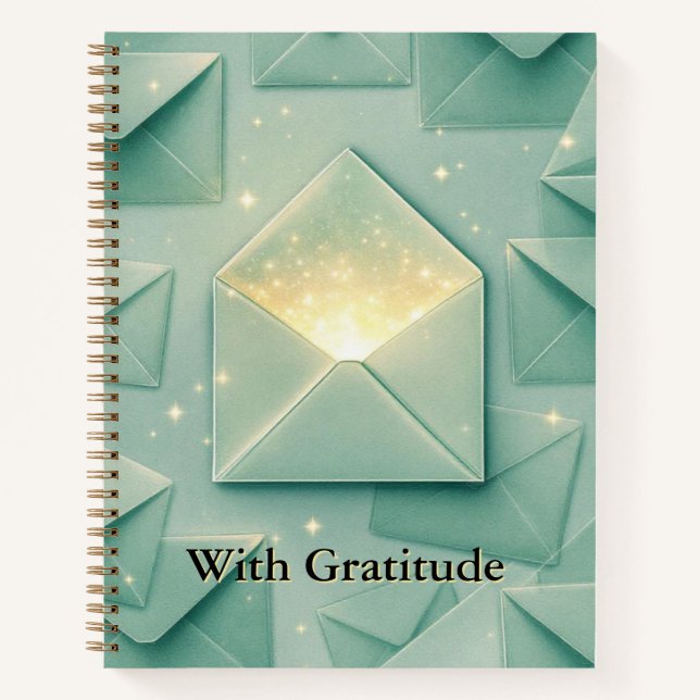 Gift & Gratitude Ledger | Elegant Envelope Design Notebook (Front)
