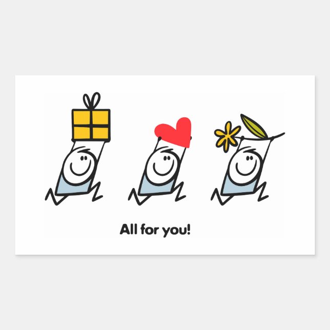 Gift, heart and flower sticker (Front)