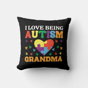 Gift Idea For Autism Grandma, proud Autism grandma Throw Pillow