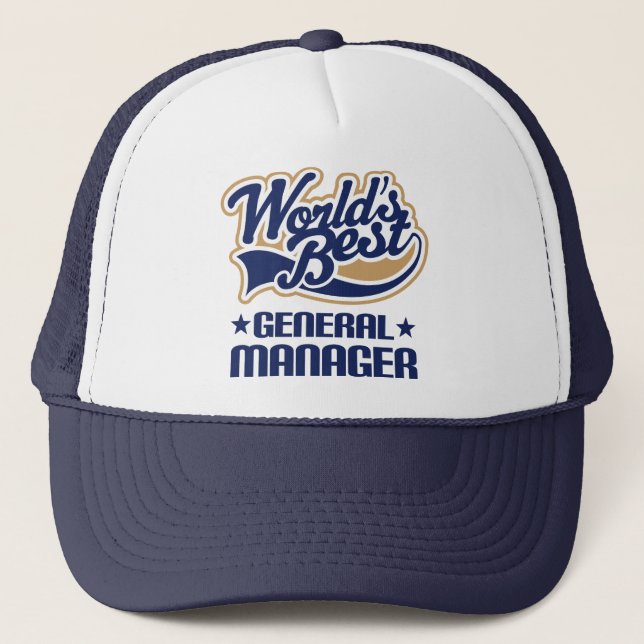 Gift Idea For General Manager (Worlds Best) Trucker Hat (Front)