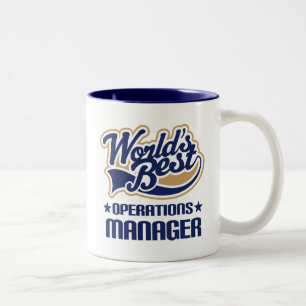 Gift Idea For Operations Manager (Worlds Best) Two-Tone Coffee Mug