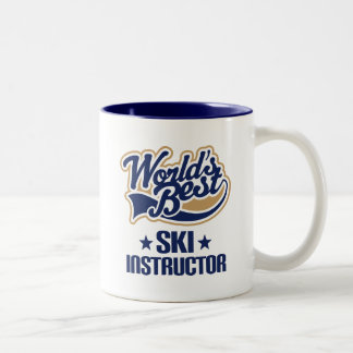 Gift Idea For Ski Instructor (Worlds Best) Two-Tone Coffee Mug
