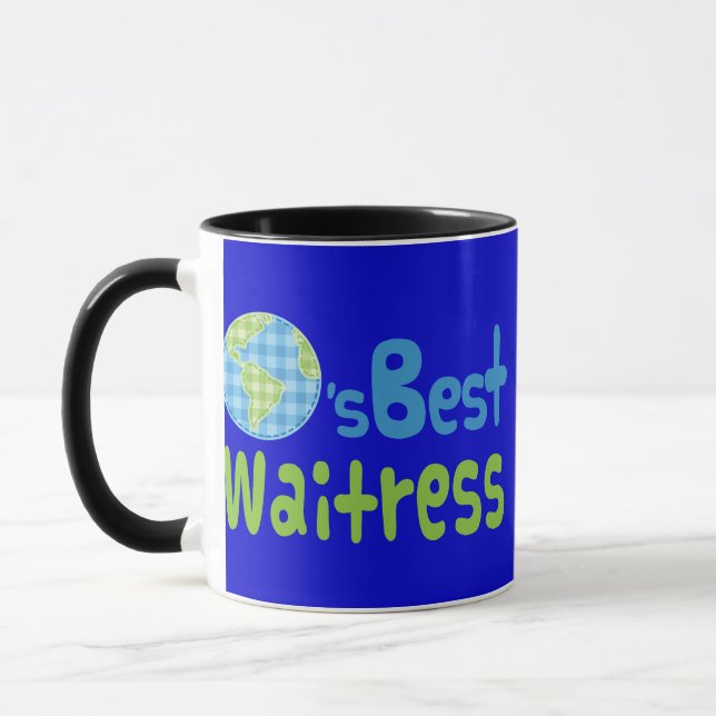 Gift Idea For Waitress (Worlds Best) Mug (Left)