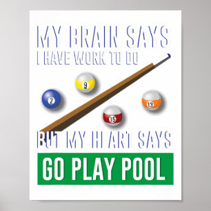 Gift Idea T Shirts For Men Women Billiards And Poo Poster
