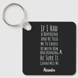 Gift Ideas For Female Runners Funny Personalized Keychain
