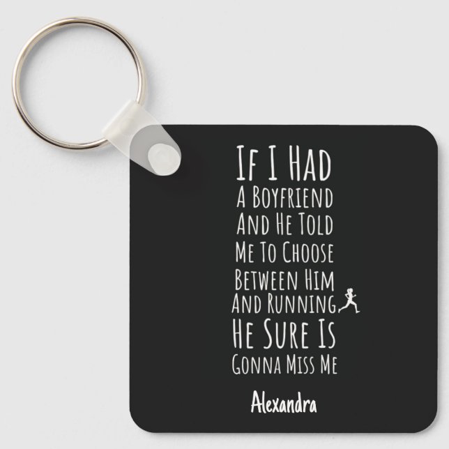 Gift Ideas For Female Runners Funny Personalized Keychain (Front)