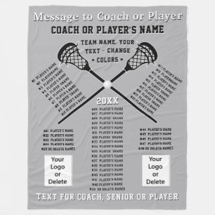 Gift Ideas for Lacrosse Coaches, Seniors, Lacrosse Fleece Blanket