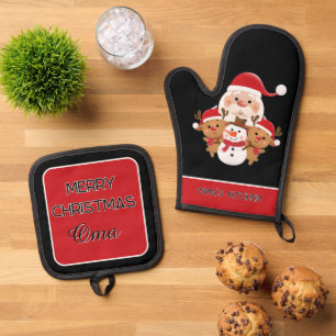 Gift! Kitchen Essentials for Oma Oven Mitt & Pot Holder Set