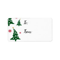Gift Labels w/ Dancing Green Christmas Trees