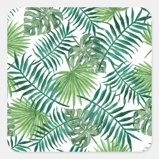 Gift Leaf, plant, palm, green, natural background Square Sticker (Front)