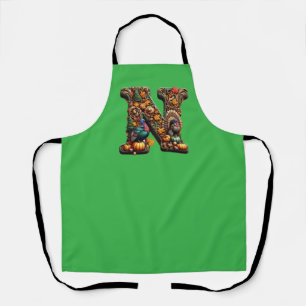 Gift Letter N Thanksgiving style Apron