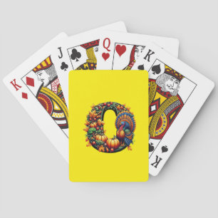 Gift letter o Thanksgiving style  Playing Cards