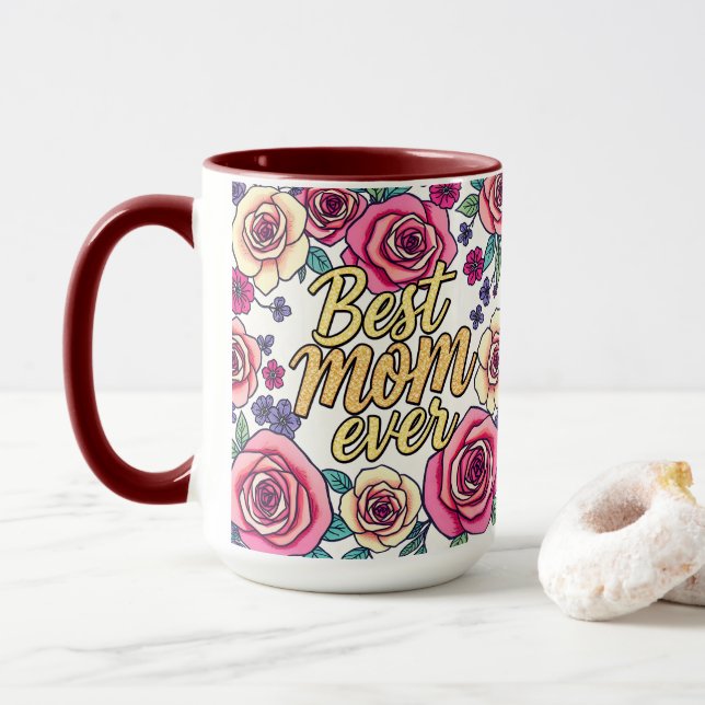 Gift Luxury Floral Modern Collection Mug (With Donut)