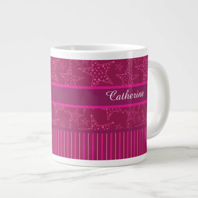 Gift Mug for Her, Personalized Name mug, Pink (Front Right)