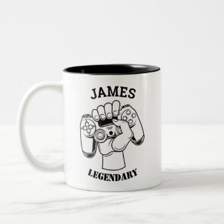 Gift Name Personalized Funny Gaming Geek Birthday Two-Tone Coffee Mug