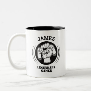 Gift Name Personalized Funny Gaming Geek Birthday Two-Tone Coffee Mug