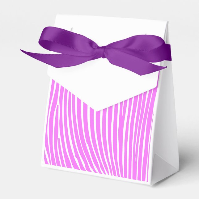 Gift Package, Pink Zebra Stripes Favor Box (Front Side)