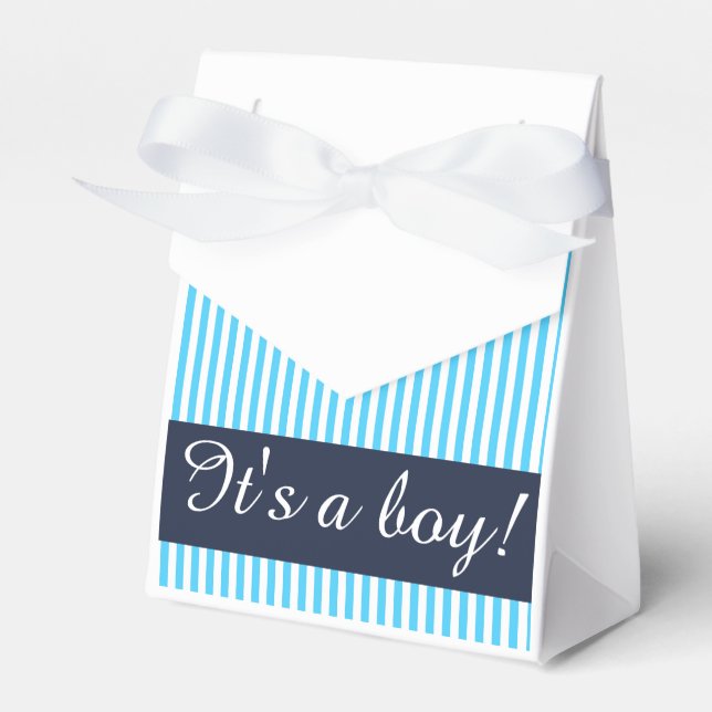 Gift Package, Striped Custom Template Favor Box (Front Side)