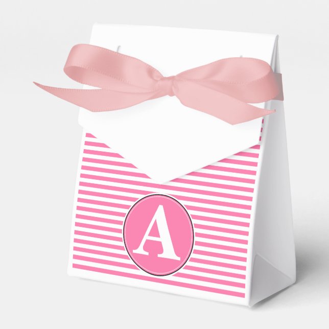 Gift Package, Striped Monogram Custom Template Favor Box (Front Side)