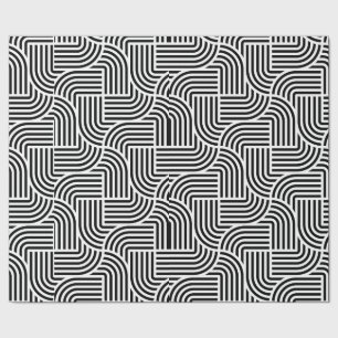 Gift paper - black and white linen