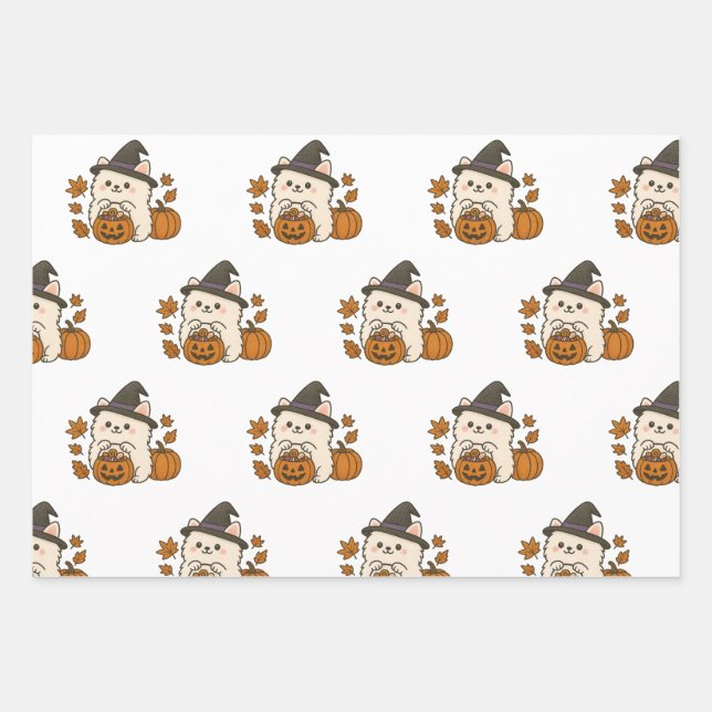 Gift Paper Set Halloween / Pomeranian (Front 2)