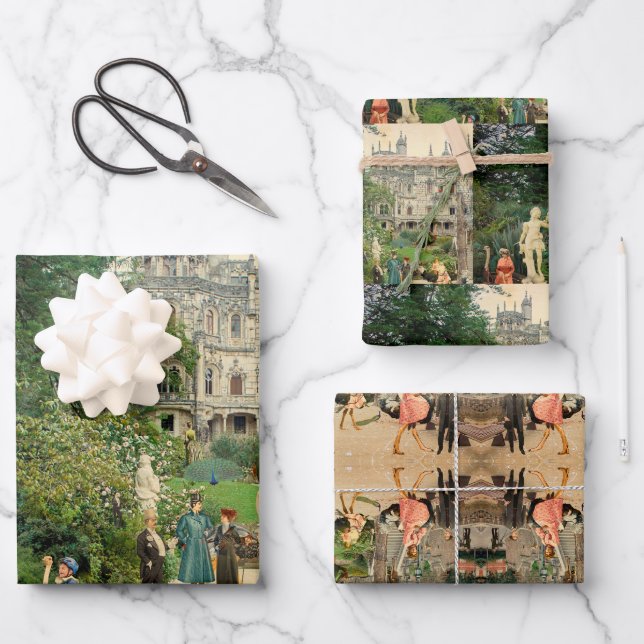 Gift Paper Sheet Riding Ostriches In A (Front)