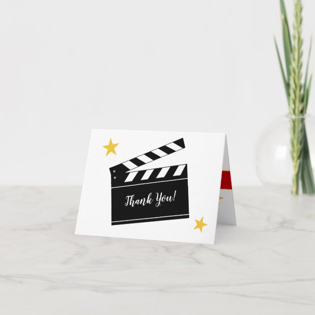 Gift Party Movie Theme Thank You Greeting Card (Front)